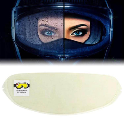 SOMAN Visor Anti-Fog Shield Film For Helmet Visors Clear – clear waterproof anti-fog insert showing half-fogged visor and clean view