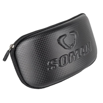 SOMAN Motorcycle Goggles Protective Box Hard Shell EVA Case black textured zippered protective goggles case
