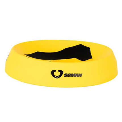 SOMAN Motorcycle Helmet Anti Slip Storage Pad for Safe Airing in bright yellow donut design to air out helmet and prevent sliding