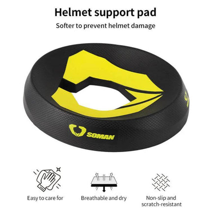 SOMAN Motorcycle Helmet Anti Slip Storage Pad for Safe Airing - black donut helmet support pad, non-slip breathable surface