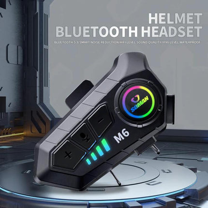 SOMAN Bluetooth Helmet Headset For Hands Free Calls And Music - Bluetooth 5.3 helmet communicator with noise reduction IPX6