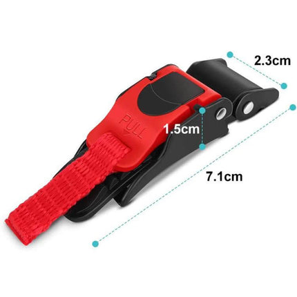 Motorcycle Helmet Quick Release Buckle Universal Accessory lightweight red quick-release chin strap buckle for helmets, universal fabric loop fit, 7.1cm