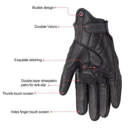 Soman Motorcycle Sheepskin Gloves For Riding Everyday Use | Syndmart