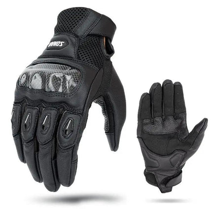 SOMAN Sheepskin Motorcycle Gloves With Anti Slip Grip