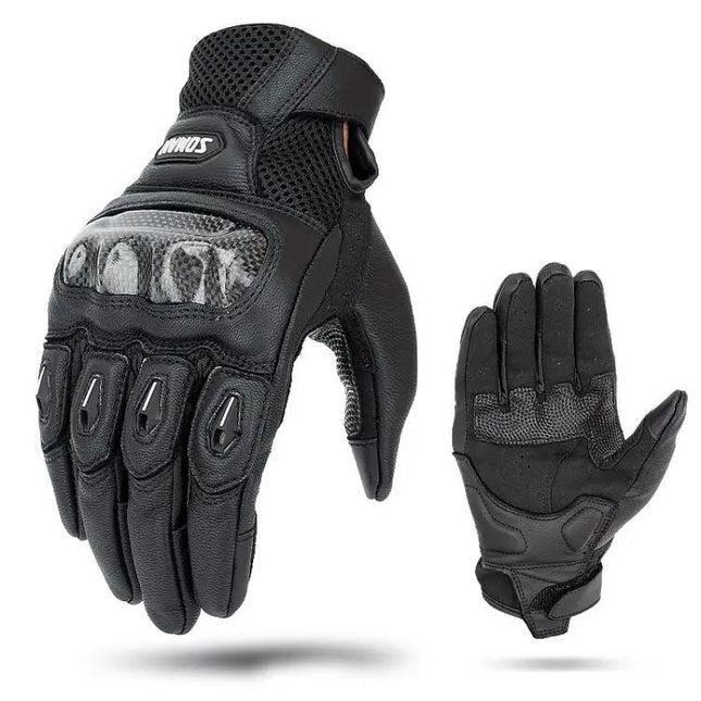 SOMAN Sheepskin Motorcycle Gloves With Anti Slip Grip
