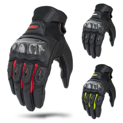 SOMAN Sheepskin Motorcycle Gloves With Anti Slip Grip