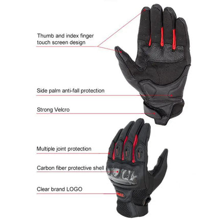 SOMAN Sheepskin Motorcycle Gloves With Anti Slip Grip