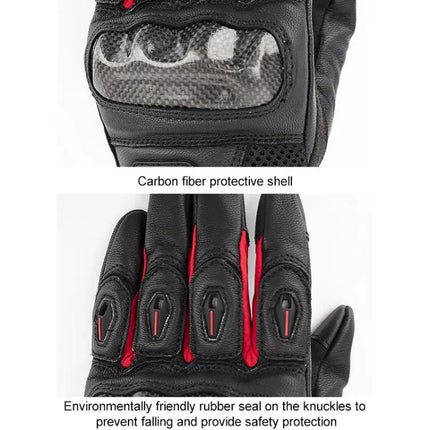 SOMAN Sheepskin Motorcycle Gloves With Anti Slip Grip