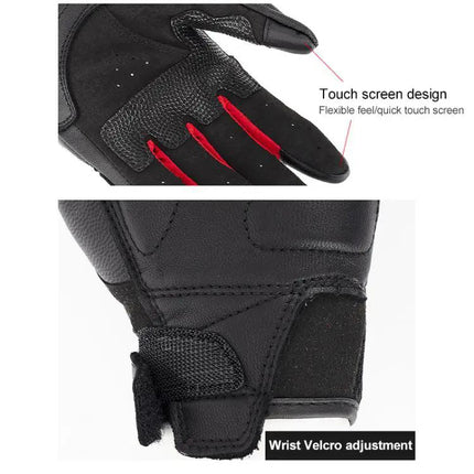 SOMAN Sheepskin Motorcycle Gloves With Anti Slip Grip