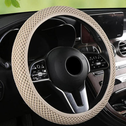 Breathable Mesh Steering Wheel Cover For Daily Driving 38cm beige breathable textured soft grip protects wheel from sweat and UV
