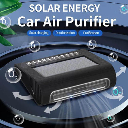 Solar Energy Car Air Purifier With Number Plate For Cars solar-powered car air purifier with luminous number plate, deodorization and up to 8-hour auto cycle