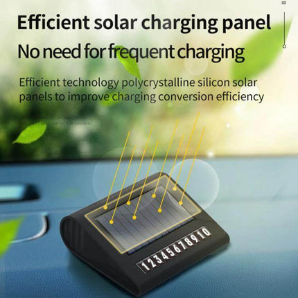 Solar Energy Car Air Purifier With Number Plate For Cars displayed on dashboard with efficient solar charging panel and visible luminous license plate indicator
