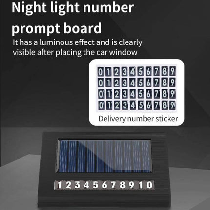 Solar Energy Car Air Purifier With Number Plate For Cars luminous number plate with solar panel and removable night light digits