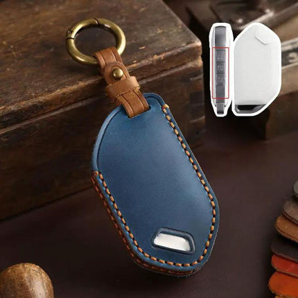 Hallmo Cowhide Kia Key Cover For Car Key Fob Soft Fit