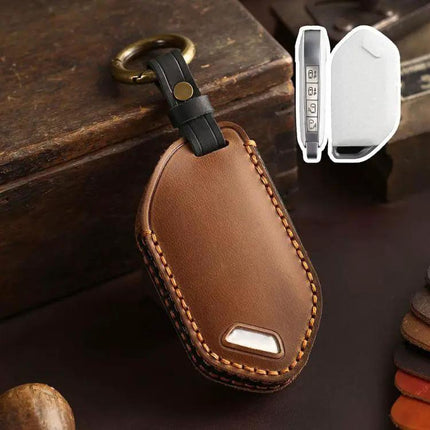 Hallmo Cowhide Kia Key Cover For Car Key Fob Soft Fit