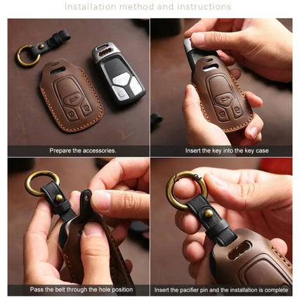 Hallmo Cowhide Kia Key Cover For Car Key Fob Soft Fit