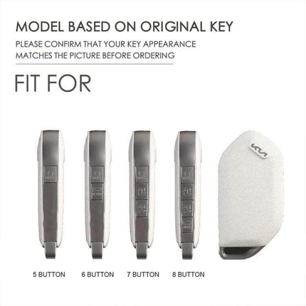 Hallmo Cowhide Kia Key Cover For Car Key Fob Soft Fit - cowhide protective cover shown fitting 5/6/7/8 button Kia key models