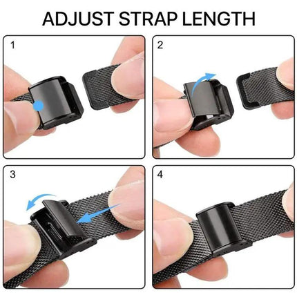 Milanese Metal Buckle Watch Band Adjustable For Galaxy Watch