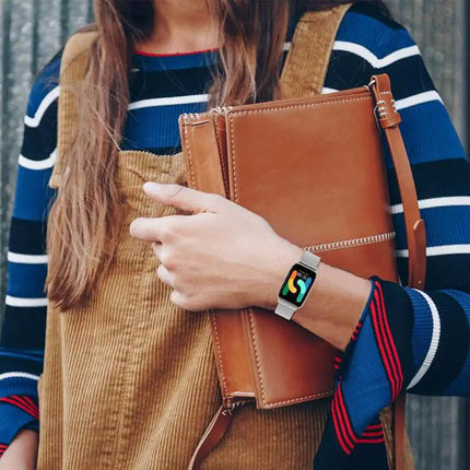 Milanese Metal Buckle Watch Band Adjustable For Galaxy Watch