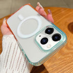 For iPhone 11 Pro Max / Blue Green + Pink