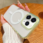 For iPhone 11 Pro Max / Fluorescent Green + Light Pink