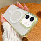 For iPhone 12 mini / Fluorescent Green + Light Pink