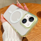 For iPhone 13 mini / Fluorescent Green + Light Pink