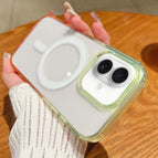 For iPhone 16 / Fluorescent Green + Light Pink
