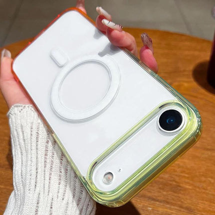Protective Phone Case For iPhone Daily Handling And Travel, Scratch Resistant Shield showing clear acrylic and TPU case with MagSafe ring and camera protection