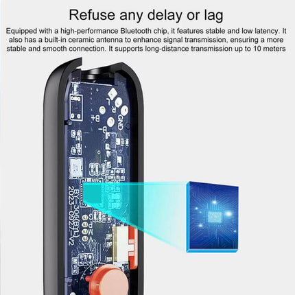 BOYI AUX Car FM Transmitter for In Car Music Bluetooth 5.3 showing internal Bluetooth 5.3 chip and circuitry for low latency wireless audio