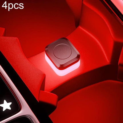 Car USB LED Atmosphere Lights 4-Pack For Cabin Ambience - red USB plug-and-play ambient light in car cupholder, subtle cabin mood lighting