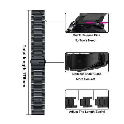 XDfind Stainless Steel Watch Band 14/18/20/22mm Adjustable