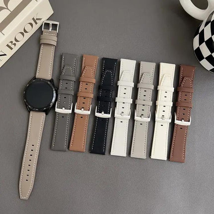 XDfind Black Shark Grain Leather Watch Band 20mm/22mm