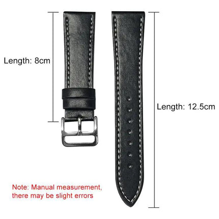 XDfind Black Shark Grain Leather Watch Band 20mm/22mm