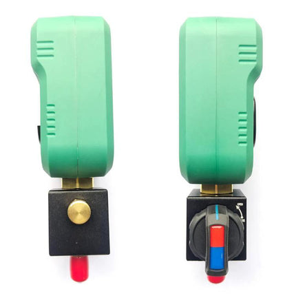 DUOYI Digital Manifold Gauge for Everyday Home AC Checks compact green digital gauge front and side view for home AC maintenance