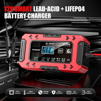 Car And Motorcycle Battery Charger With Worldwide Plugs compact 12V smart charger maintainer desulfator for cars motorcycles boats and light equipment