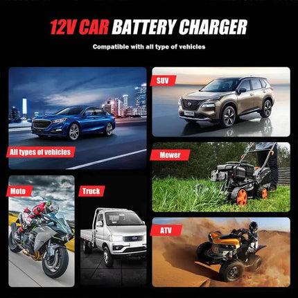Foxsur 2 In 1 12V Battery Charger And Tester With EU US UK AU Plugs