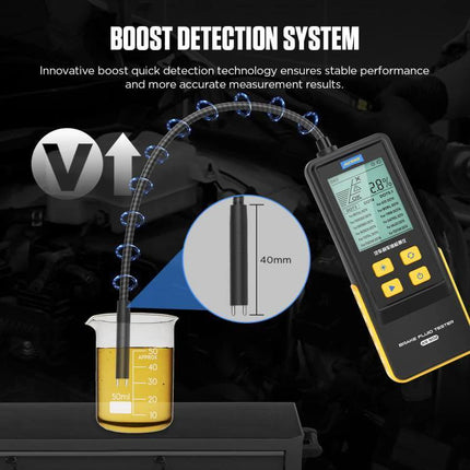 AUTOOL Brake Fluid Tester for Everyday Vehicle Maintenance - handheld tester measuring brake fluid water content before trips