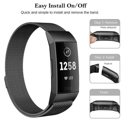 Fitbit Charge 3/4 Milanese Magnetic Stainless Steel Band