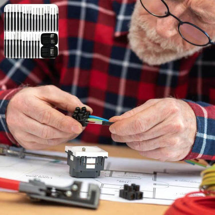 30-Piece Car Wire Harness Terminal Pin Removal Tool Set used by technician removing terminals from automotive wiring harness safely