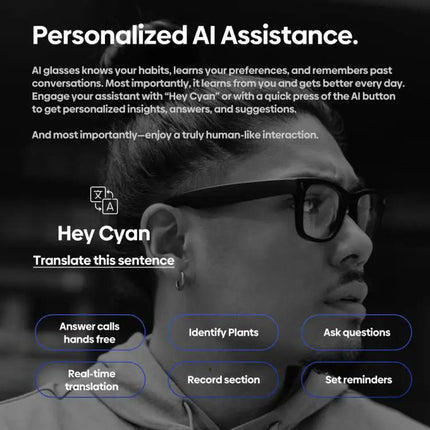 Zeblaze AI Shooting Glasses With Open Ear Audio For Hands Free Use