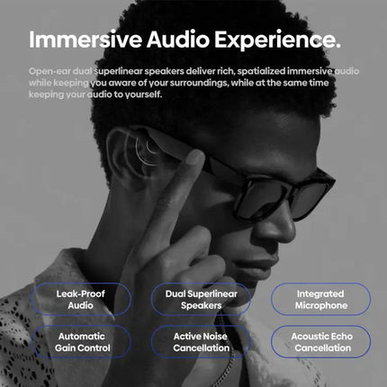 Zeblaze AI Shooting Glasses With Open Ear Audio For Hands Free Use