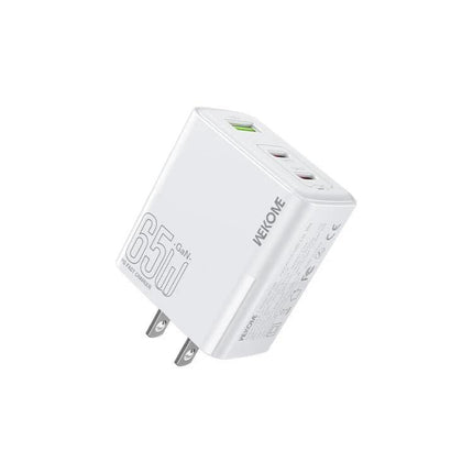 Kinkong Charger for Daily Device Powering at Home and Travel - white 65W multi-port wall charger with USB-C and USB-A for phones tablets laptops