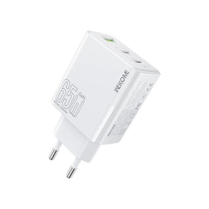 Kinkong Charger for Daily Device Powering at Home and Travel white multiport 65W wall charger for smartphones tablets and laptops