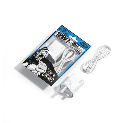 Kinkong USB Charger Set for Global Travel and Daily Use - white travel wall charger and USB cable in packaging