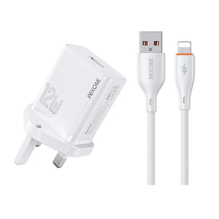 Kinkong USB Charger Set for Global Travel and Daily Use - white 12W wall adapter and USB charging cable for phone and tablet