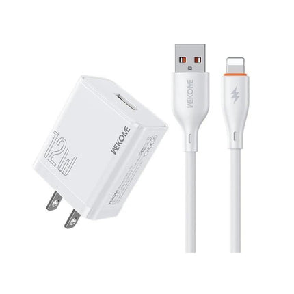 Kinkong USB Charger Set for Global Travel and Daily Use compact white 12W wall charger and USB charging cable for phone tablet