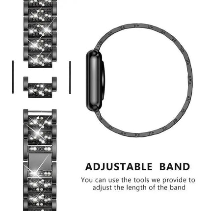Diamond Steel Watch Band 22mm/20mm Adjustable Comfort Fit