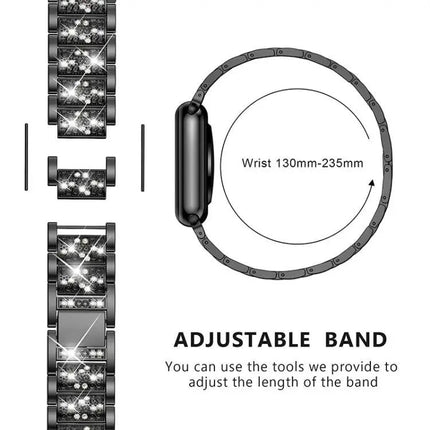 Stainless Steel Diamond Watch Band For Apple Watch 38-49mm