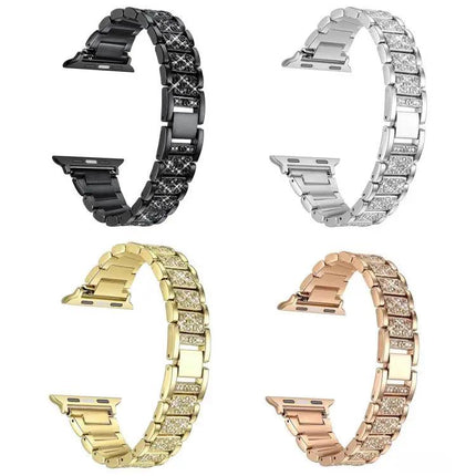 Stainless Steel Diamond Watch Band For Apple Watch 38-49mm